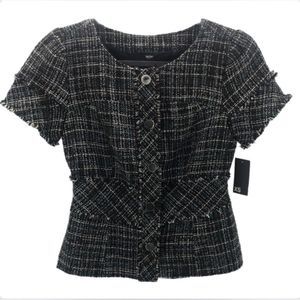 NWT MOSSIMO SUPPLY CO women’s short sleeve tweed blazer